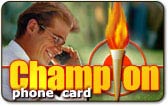 Champion phone card from Comfi