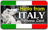 Hello from Italy Phone Card